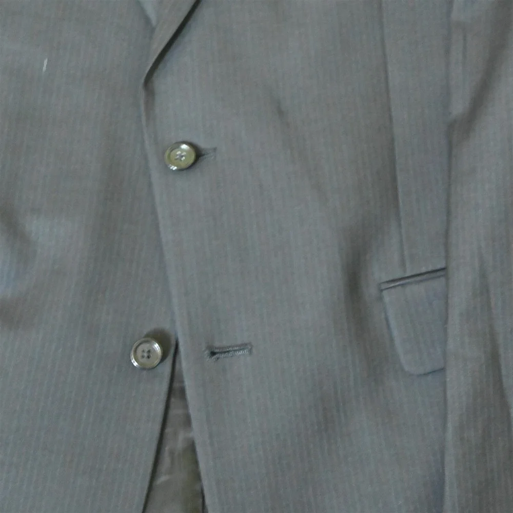 Jos. A Bank 42L Navy Blue Striped 100% Wool Mens Blazer Suit‎ Jacket Sport Coat